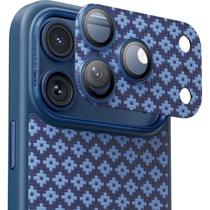 Benks Предпазни стъклени лещи с цяла кевларна плочка за камерата на iPhone 17 Pro Max - Benks ArmorWarrior Aramid Lens Protector Tempered Glass (син) (BE70)