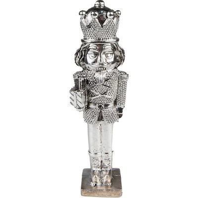 Clayre & Eef Stříbrná vánoční dekorace Louskáček s dárky - 5*4*16 cm – Hledejceny.cz