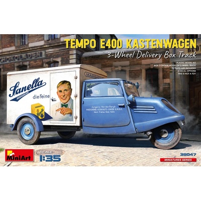 Miniart Tempo E400 Kastenwagen 3-Wheel Delivery Box Track 1:35