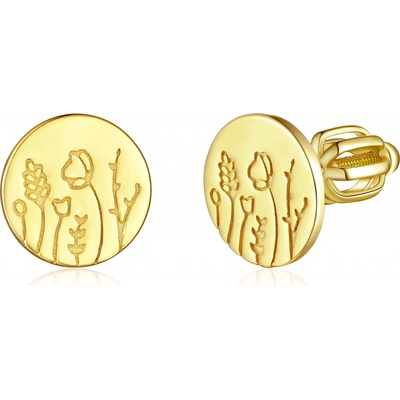 Olivie stříbrné náušnice LUČNÍ KVÍTÍ GOLD 7924