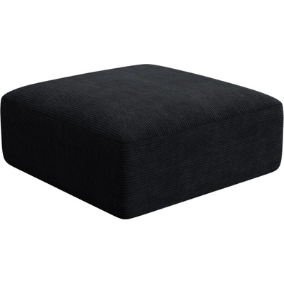 Cosmopolitan Design Černá manšestrová podnožka Campi 90 x 90 cm