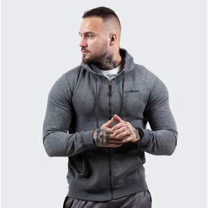 GymBeam Суичър Zipper Hoodie Grey Black L