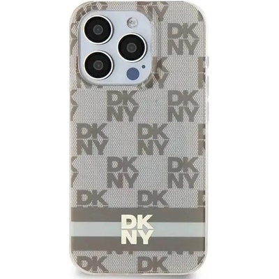 DKNY Кейс DKNY IML Checkered Mono Pattern & Printed Stripes MagSafe за iPhone 11 / Xr, бежов (3666339269395)