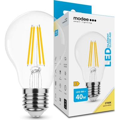 Modee Smart Lighting LED Filament Globe žiarovka E27 4W teplá biela ML-A60F2700K4WE27