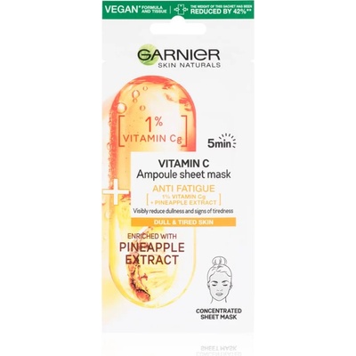 Garnier Skin Naturals Vitamin C платнена маска за лице с енергизиращ ефект 15 гр