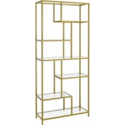 Knižnica, 6-poschodová vysoká knižnica 3080180 cm, v metalickej zlatej farbe