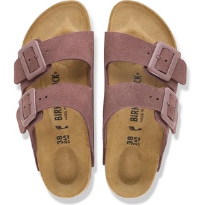 Birkenstock чехли дамски от велур Arizona Suede Cushion Buckle