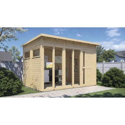 Bertilo Pentus 3 Office včetně podlahy 336x234 cm přírodní – Zboží Dáma