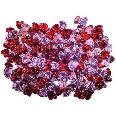 Metalické srdíčka k dekoraci Mix barev 12mm - 14g