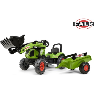 FALK Šlapací traktor Claas Arion 410 s nakladačem rypadlem a vlečkou – Zboží Dáma