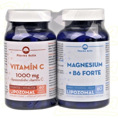 Pharma Activ CZECH Vitamín C 1000 mg kapslí 60+Magnesium+B6 forte 60 tablet