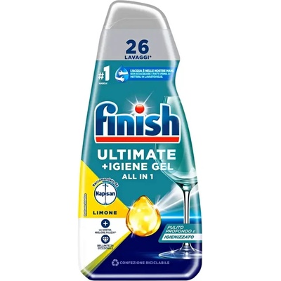 Finish Ultimate Hygiene+ Lemon гел за съдомиялна 650 мл 26 дози