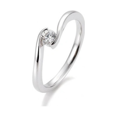 Sofia Diamonds prsteň z bieleho zlata s diamantom BE41 85942