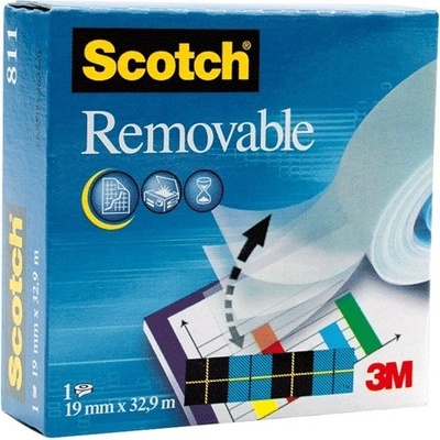 3M Scotch Removable lepicí páska odstranitelná 19 mm x 33 m – Zboží Živě