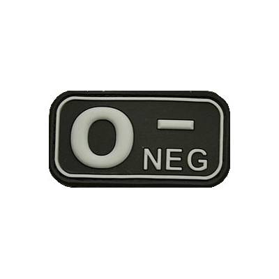 Patch označenie krvnej skupiny, 0- NEG - čierny