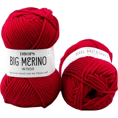 Drops Big Merino 27 karmínová červená