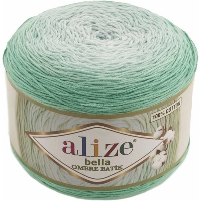Alize příze Bella Ombre batik 7408 odstíny zelená mint