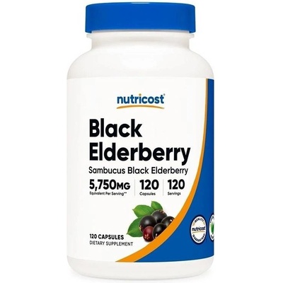Nutricost Black Elderberry, 5750 mg, 120 капсули, Nutricost (00884 (215101) NC)