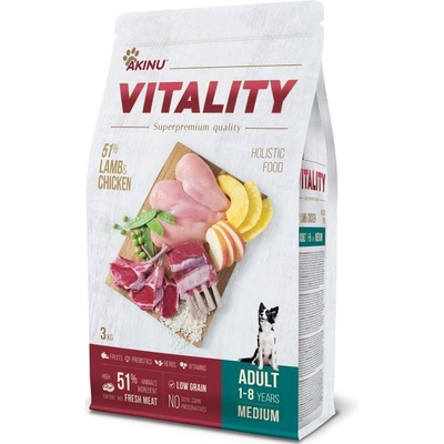 Akinu Vitality Jehněčí & kuřecí středních plemen 3 kg