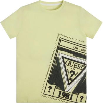 Image 1 of GUESS Тениска с къс ръкав в цвят лайм за момче с цветна щампа Guess