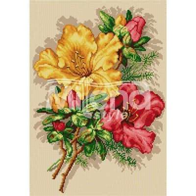 Milena Style Цветя - гоблен със схема конци Ariadna 1: 4