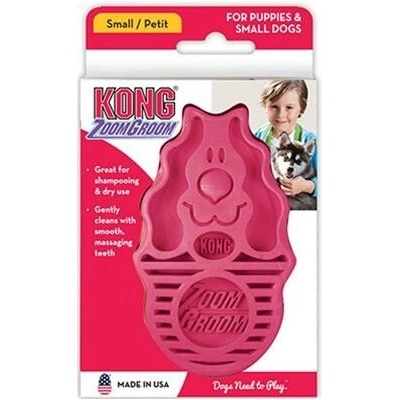 Kong gumový ZoomGroom ružový L - 11,5 × 7 × 2,5 cm