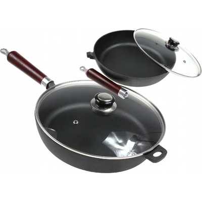 Tradiční litinová pánev 30cm s poklicí KRISBERG KS-2568