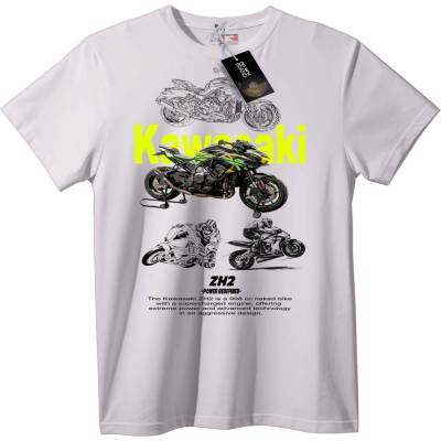Тениска с Kawasaki ZH2 мотоциклет - XS, Black