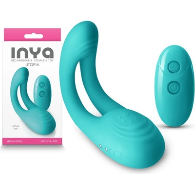 Вибратор за двойки с дистанционно, 15см. - INYA Utopia Tealнови пр (NSTOYS0906)