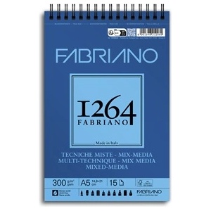 Fedrigoni 1264 Mixed Media 300 g A5 15 листа спирала за рисуване и скициране 19100642 (19100642)