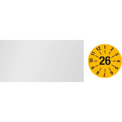 Kontrolná nálepka pre kábel 26, žltá, samolepka, 60 x 20 mm, 5 x 16 ks