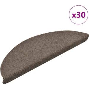 vidaXL Изтривалки за стълби, самозалепващи се, 30 бр. , 56x17x3 см, бежови, полукръгли (B.V.)