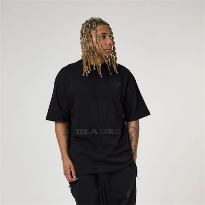 TELA CRUZ Тениска TELA CRUZ Men's Oversized Design T-Shirt - Blackout