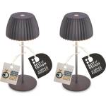 Briloner - 2-piece set of Riffle Mini LED table lamps, wireless, IP44 with light edge, 8.5x20 cm, touch dimmer, rechargeable battery, bedside lamp, battery lamp, German Design Award Winner 2025, anthracite. - 