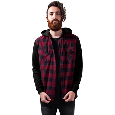 Urban Classics Мъжки кариран суичър Urban Classics blkburgundyblkUB-TB513-00798 - Бордо, размер XXL