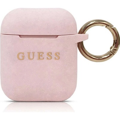 GUESS Калъф за слушалки Guess - Silicone, AirPods 1/2, розов (3700740463802)