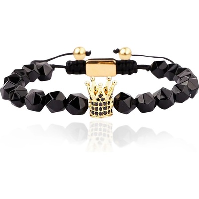 Linda's Jewelry korálkový náramok čierny Achát Fasetovaný INR200
