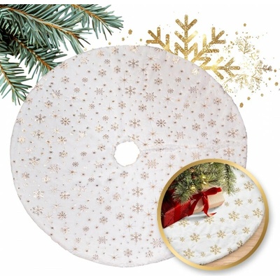 Textilomanie Podložka pod vianočný stromček GOLD STARS 122 cm biela