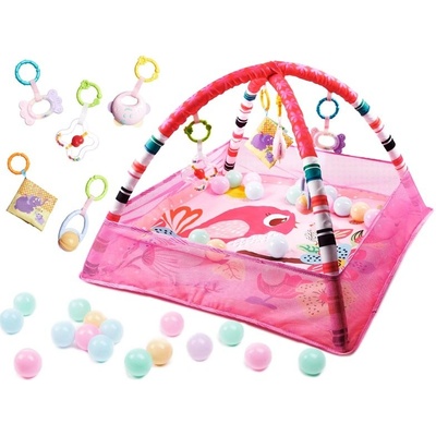 Deka na zem pre deti Activity GYM & FOLDABLE PLAY MAT FC042 ružová