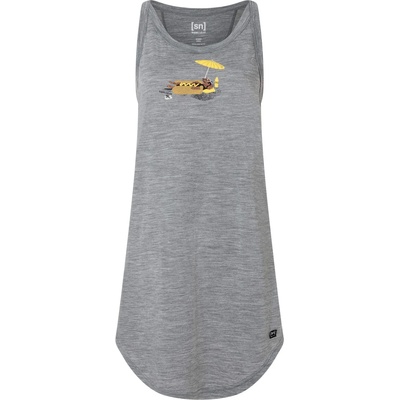 super. natural Дамска рокля super. natural Women's Hot Dog Dress - Cashmere Grey Melange / Various (134-1748-0114)