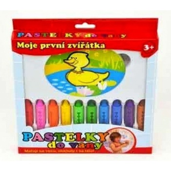 Teddies Pastelky do vany Moje první zvířátka 10 ks s houbičkou v krabičce MPZ