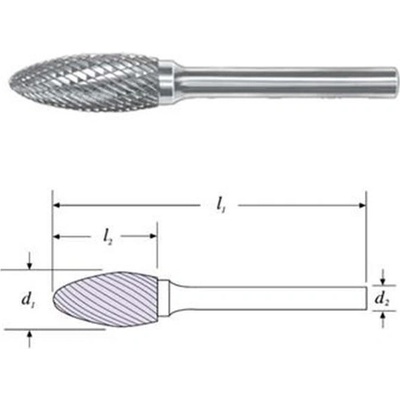 SGS 24428 (SH-5M) - Fréza technická SH-5M plaménková pr. 12,7x32mm, stopka 6mm