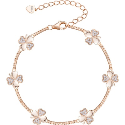 Olivie Stříbrný náramek ČTYŘLÍSTEK ROSE 9718