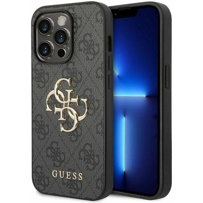 GUESS Кейс Guess GUHCP15L4GMGGR за iPhone 15 Pro 6.1", сив / сив, твърд, 4G Big Metal Logo (3666339171568)