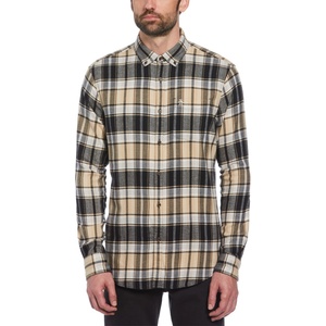 Original Penguin Риза с дълъг ръкав Original Penguin Men's Long Sleeve Patterned Shirt - True Black