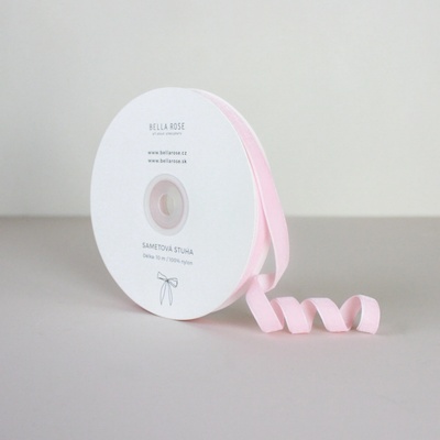 Bella Rose Sametová stuha 1 cm – Salmon (10 m), růžová barva, textil – Hledejceny.cz