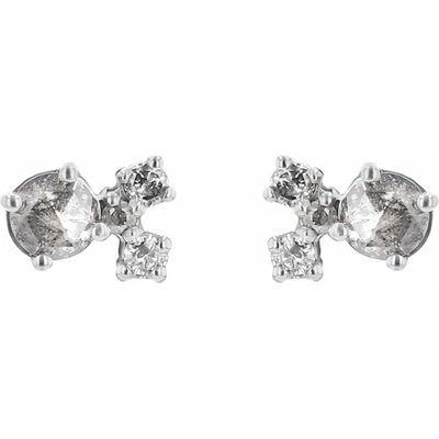 Eppi Strieborné cluster náušnice so salt and pepper diamantmi Kerrie E45499