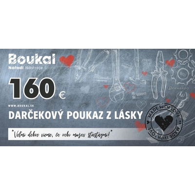 Darčekový voucher z lásky v hodnote 160 eur na náradie