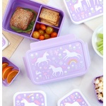  A Little Lovely Company: "Bento" кутия за храна с отделения - 1, 2 л - "Unicorn Dreams (BBUDPU70)