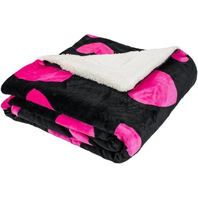 Kvalitex Mikrolyšová deka s beránkem Srdce Polyester 150x200